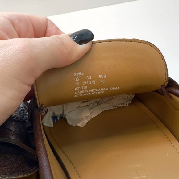 Coach Men’s Neal Driving Loafer Shoes – Brown Signature Leather – Size 7D (EU 40 - Picture 8 of 10